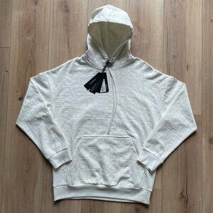 XL VERSACE MEN'S CASUAL HOODED WHITE COTTON